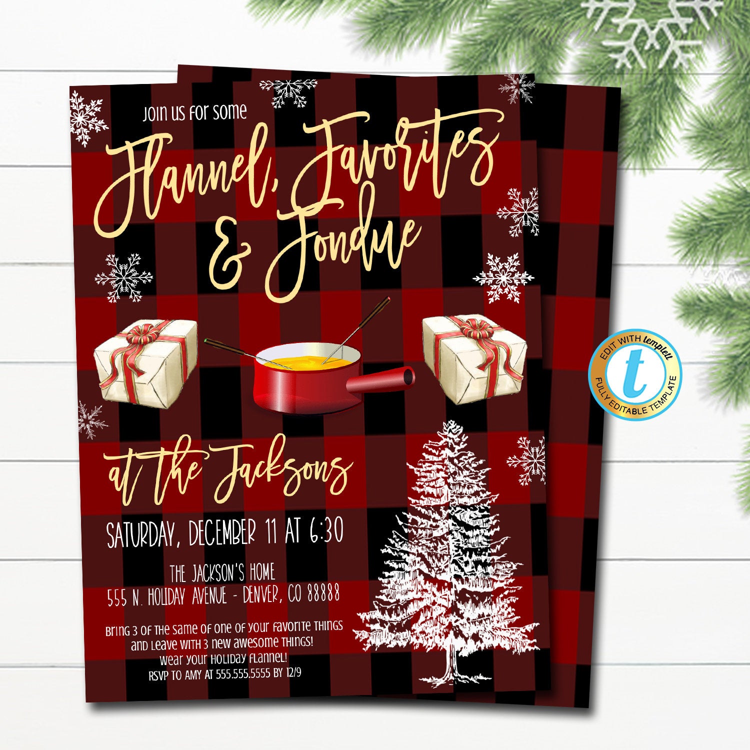 christmas dinner party invitation templates