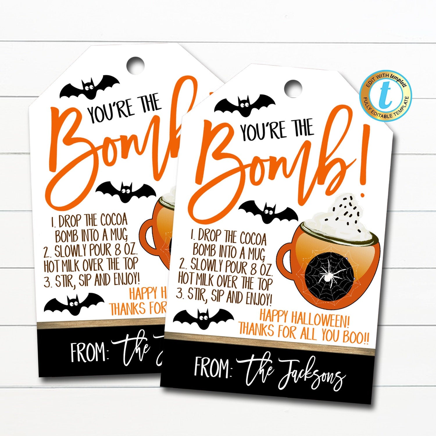 Printable Halloween Treat Bag Tags Instant Download - Etsy