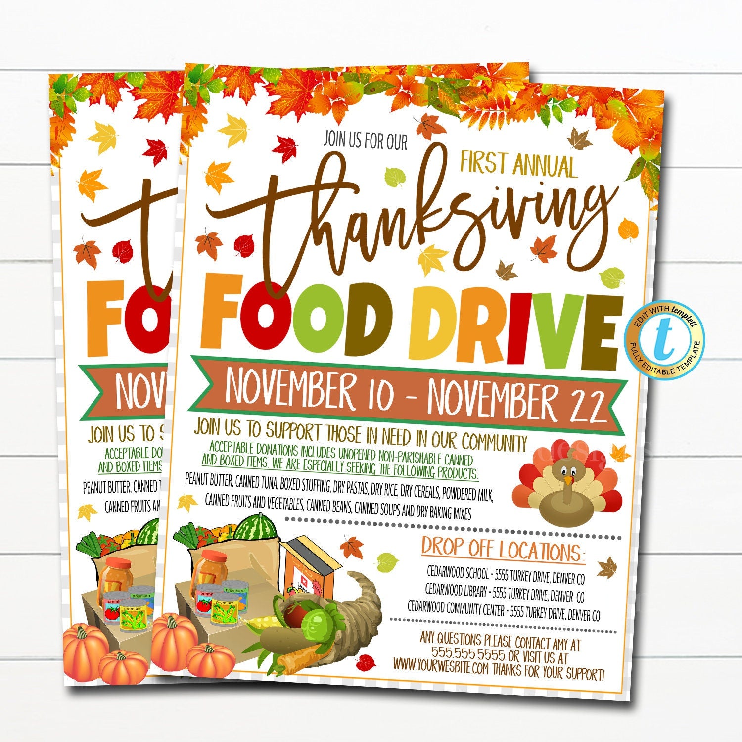 thanksgiving food drive ideas