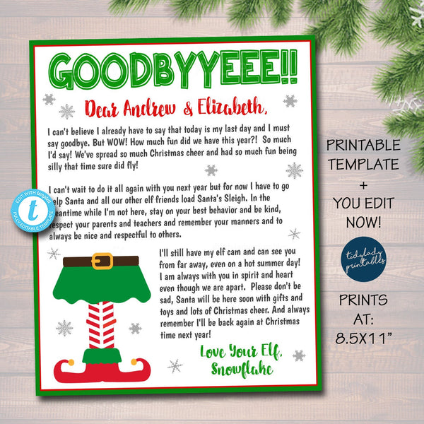 2021 Elf Letter | Goodbye from the Elf Letter for Kids – TidyLady ...