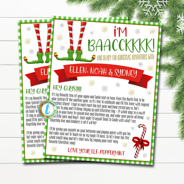 Hello from the Elf Arrival Letter I'm baaaackk Elf Christmas — TidyLady ...