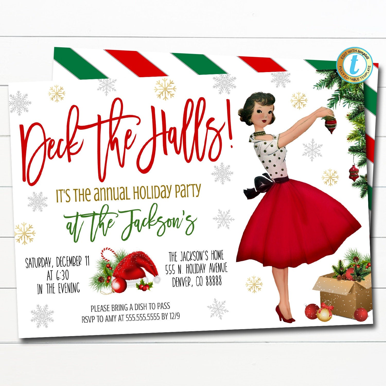 vintage holiday party invitations