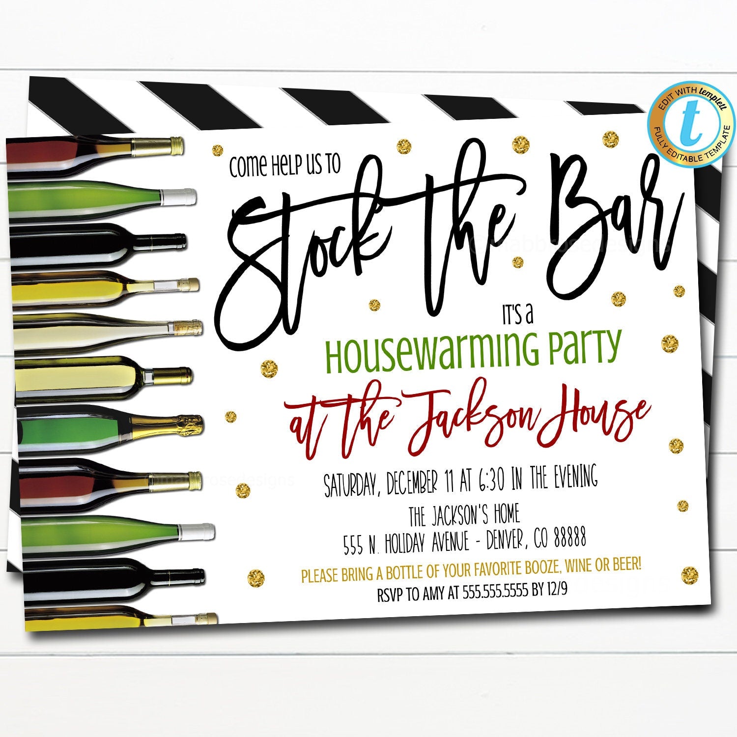 House Warming Invitation Editable Template, Housewarming Party Digital  Invite, Home Sweet Home Invitation, Printable Invite, Watercolor 