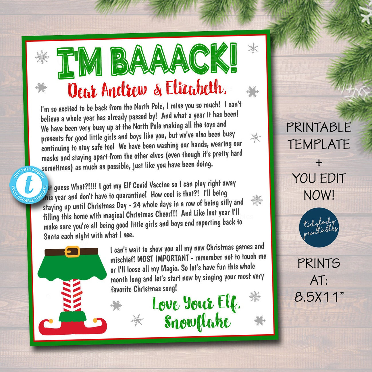 2021 Elf Letter | Hello from the Elf Letter for Kids — TidyLady Printables