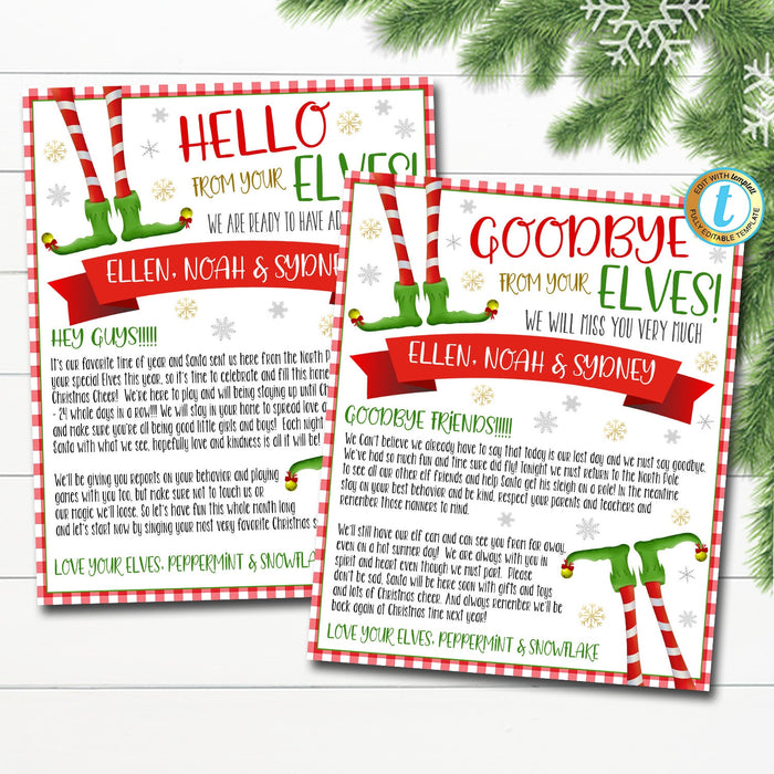 Hello & Goodbye Letter from your Elves | Elf Letter Template — TidyLady ...