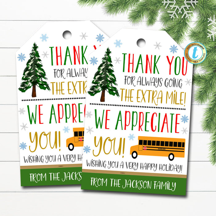Christmas Bus Driver Appreciation Gift Tidylady Printables