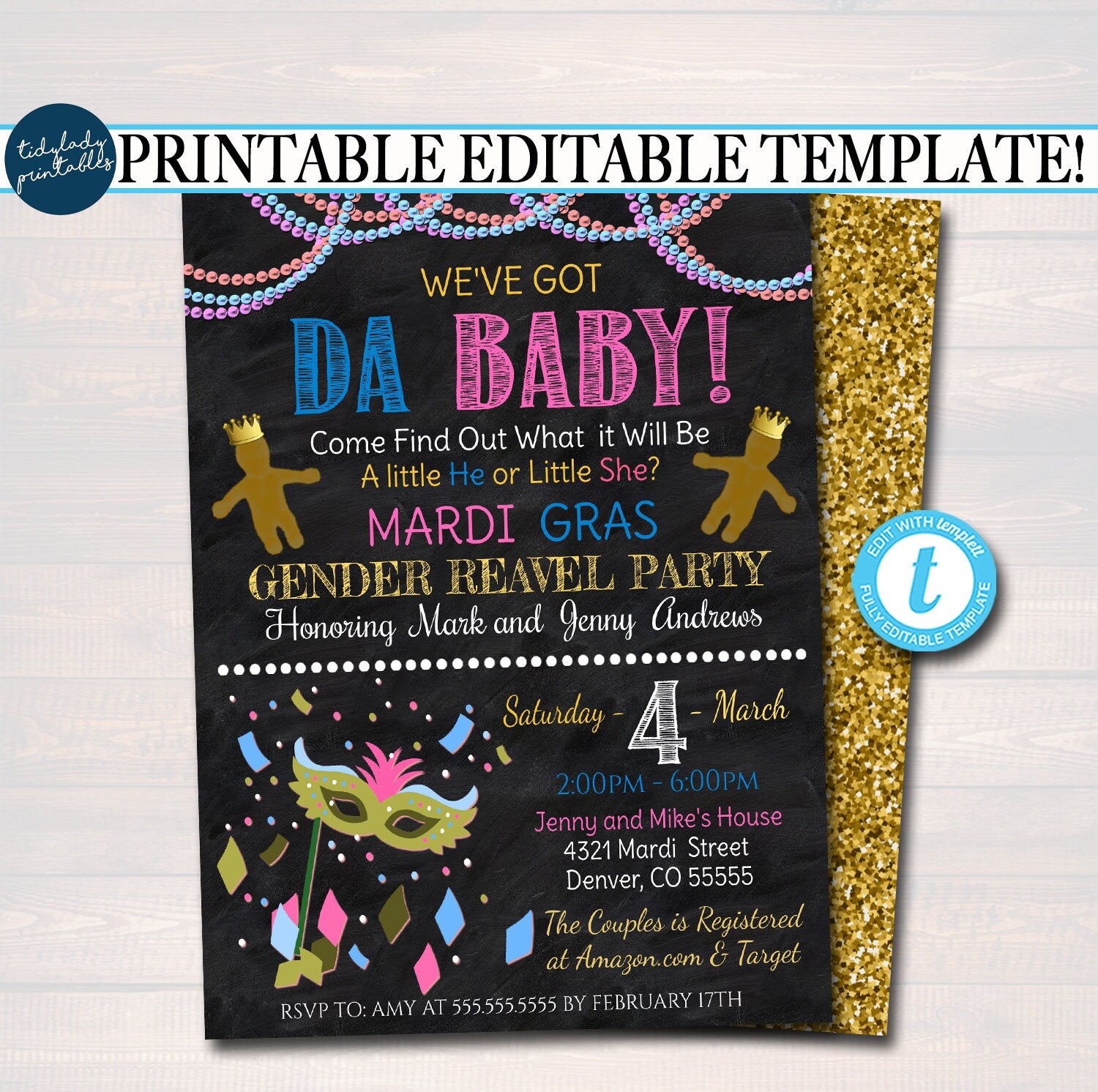 Gender Reveal Print Yourself Party Decorations, Printable Baby Shower  Decoration, Gender Reveal Party Print Yourself, Gender Reveal 