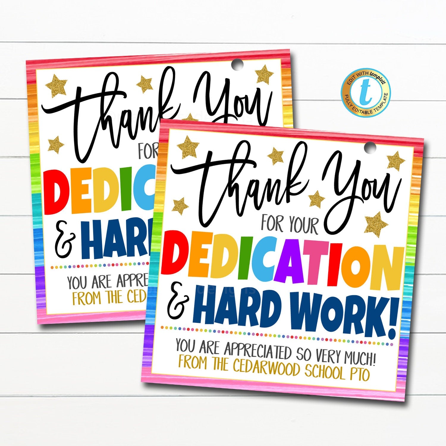 Thank You Gift Tags - Nurse Volunteer Staff Appreciation Week