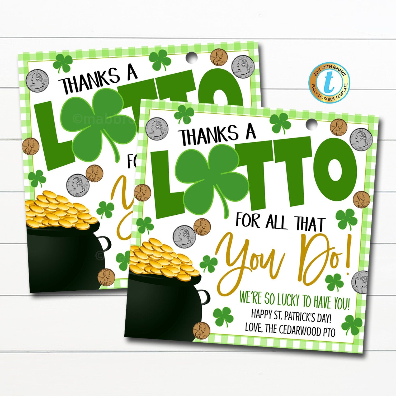 Thanks a Lotto Scratch off Lottery Game Gift Tag Printable 