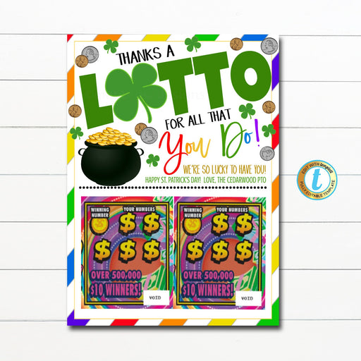 St Patrick's Day Lotto Tickets DIY Editable Template Personalize With Canva  Happy St Patrick's Day Lottery Scratch Ticket Holder 