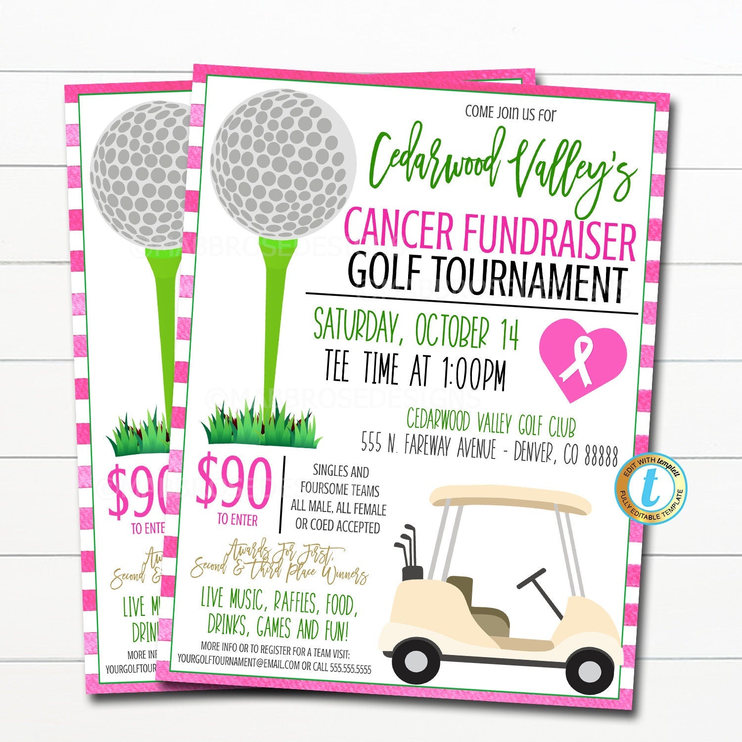 Golf Tournament Flyer Template School Golf Tournament Poster 
