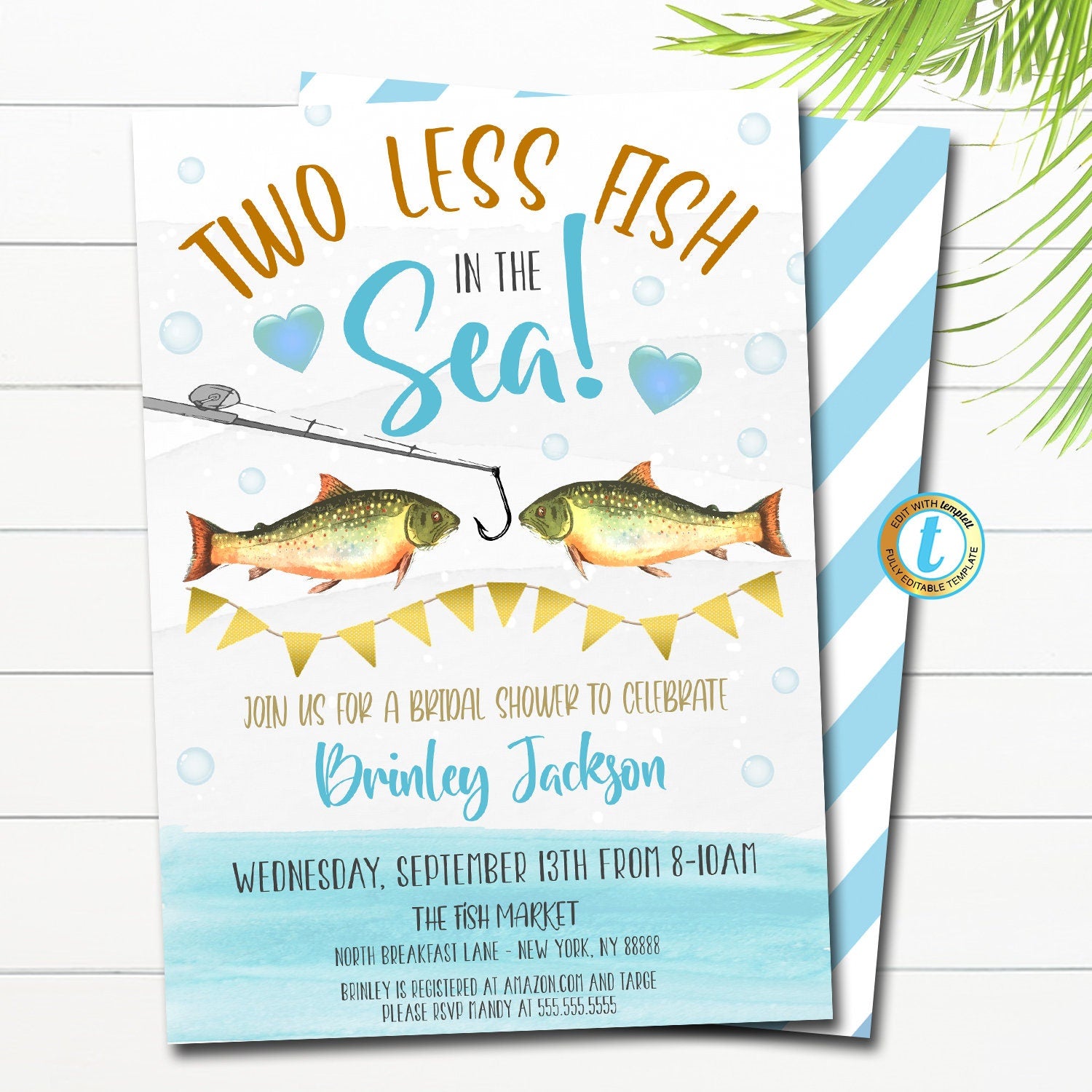 Two Less Fish in the Sea Wedding Shower Invitation — TidyLady