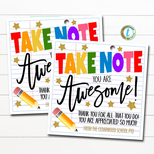 PRINTABLE Flair Pen Gift Tag Teacher Appreciation (Download Now) 