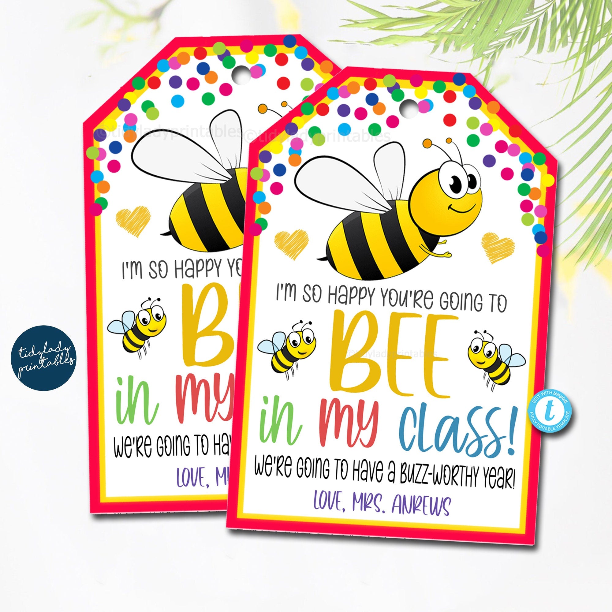 Back to School Bee Gift Tag  So excited you're going to BEE
