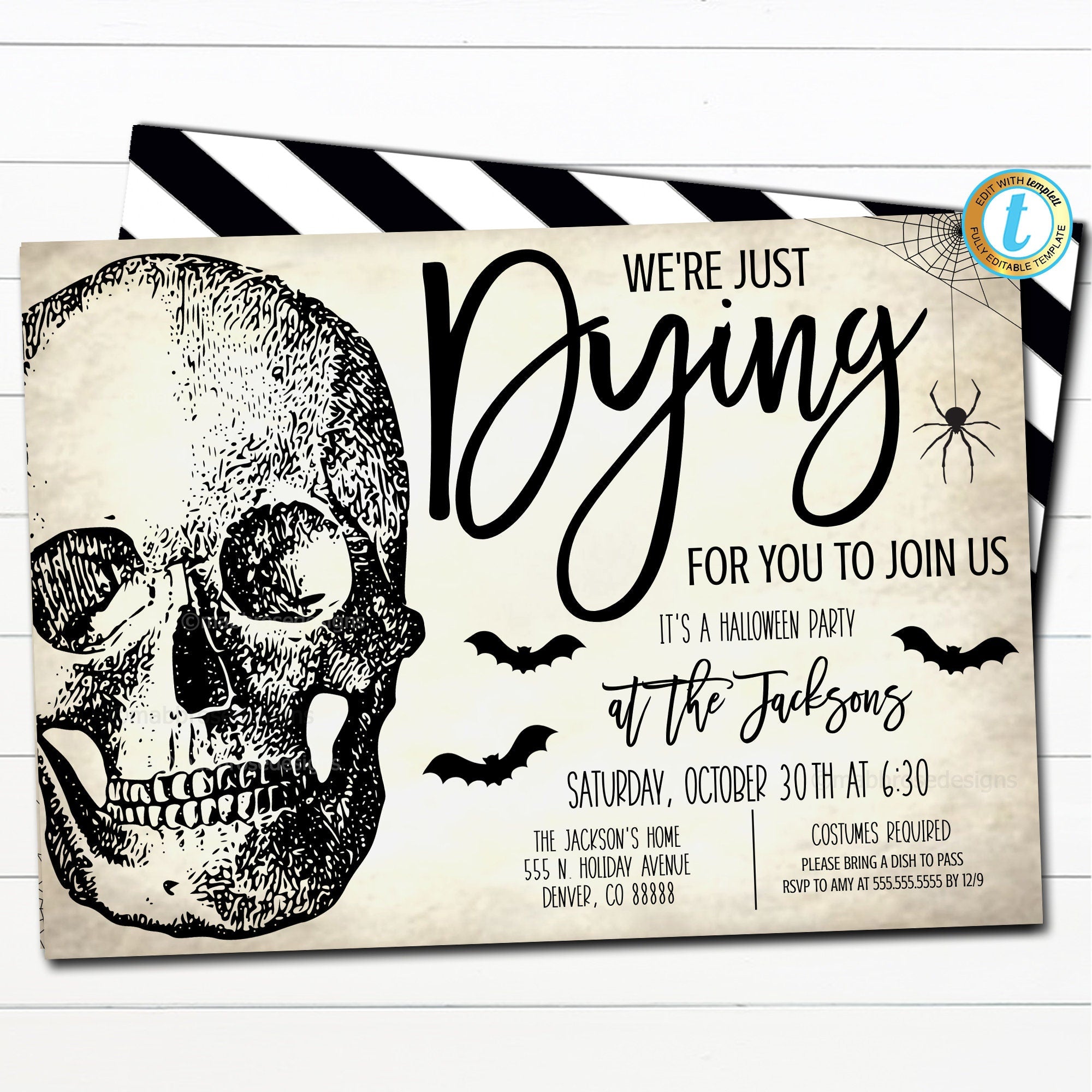 blank halloween invitations