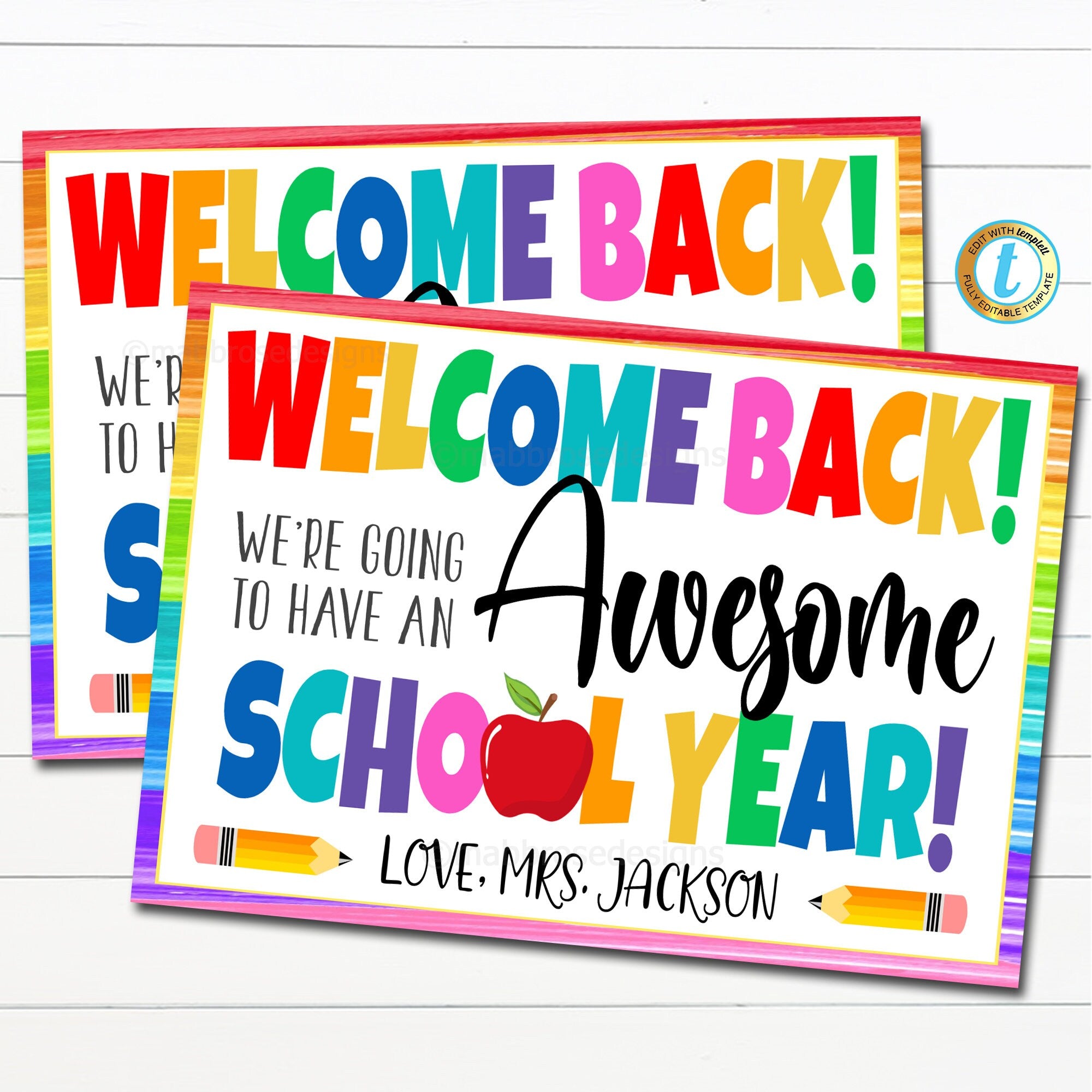 Back To School Teacher Welcome Postcard