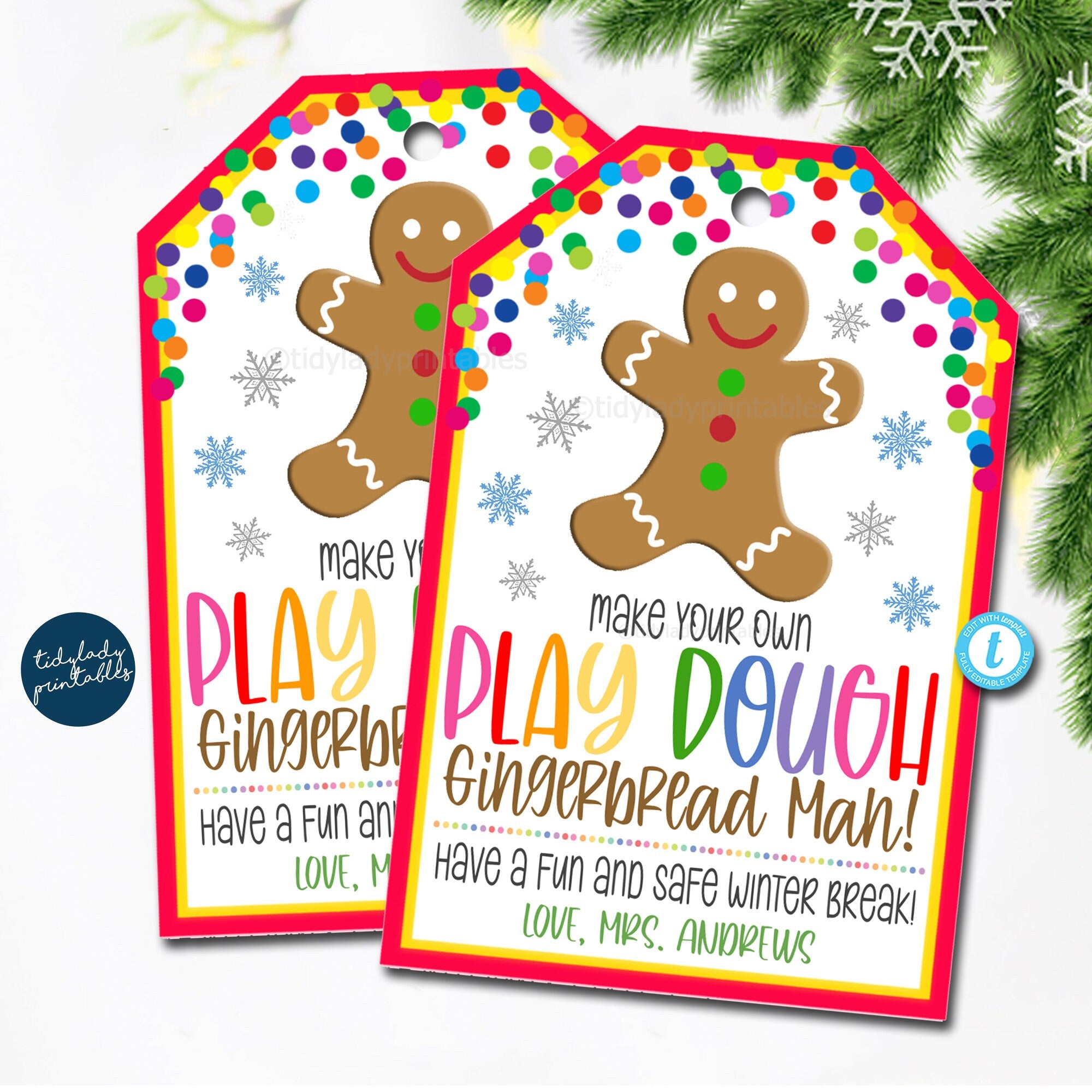 Make Your Own Playdough Christmas Tree Gift Tags — TidyLady Printables