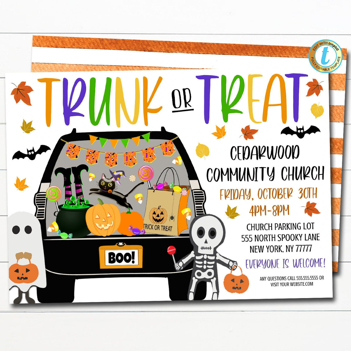 Trunk or Treat Invitation Community Church Halloween Event — TidyLady