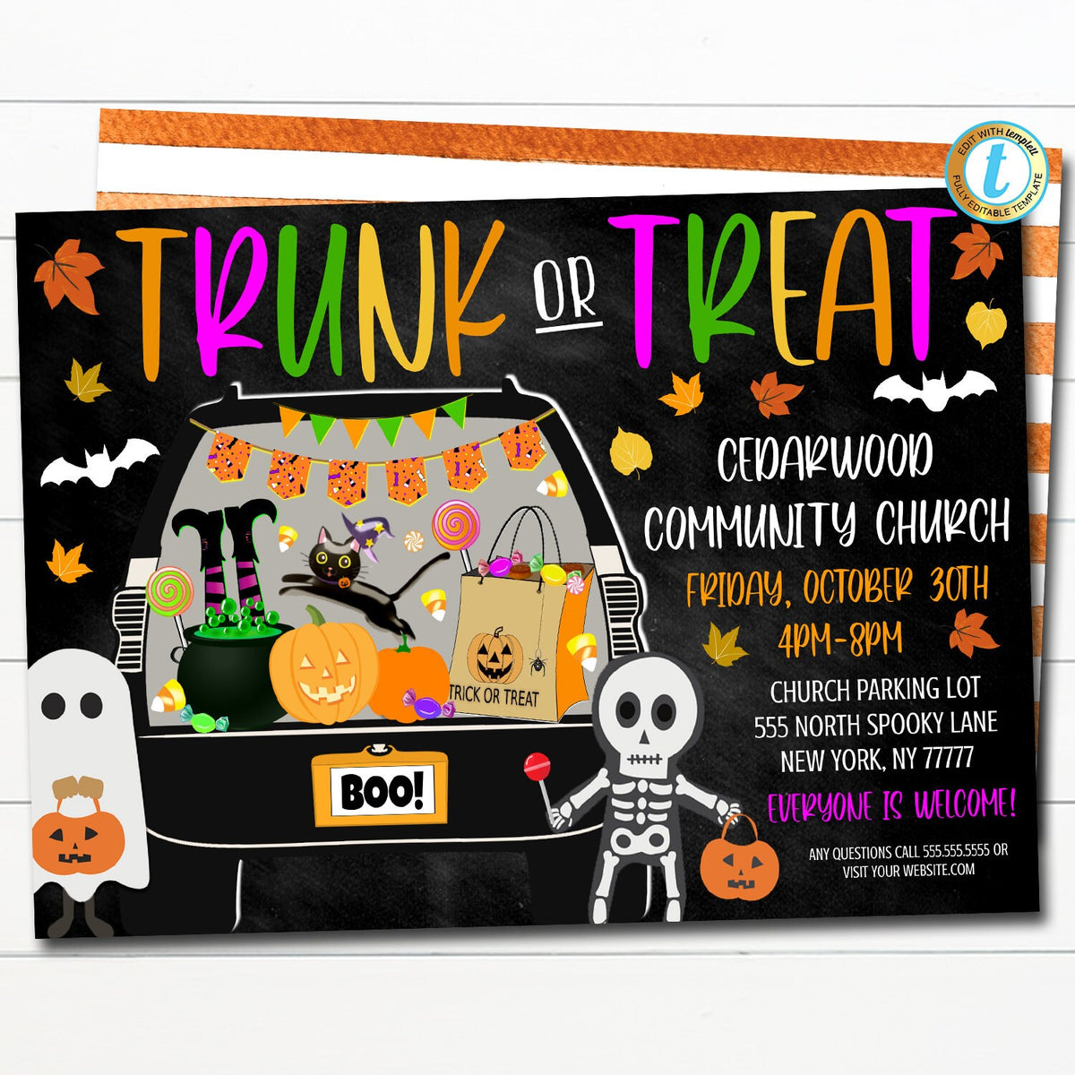 Trunk or Treat Invitation Printable Halloween Invitation — TidyLady ...