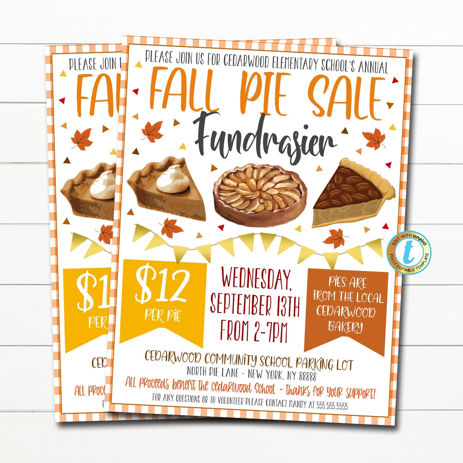 pie in the face fundraiser flyer