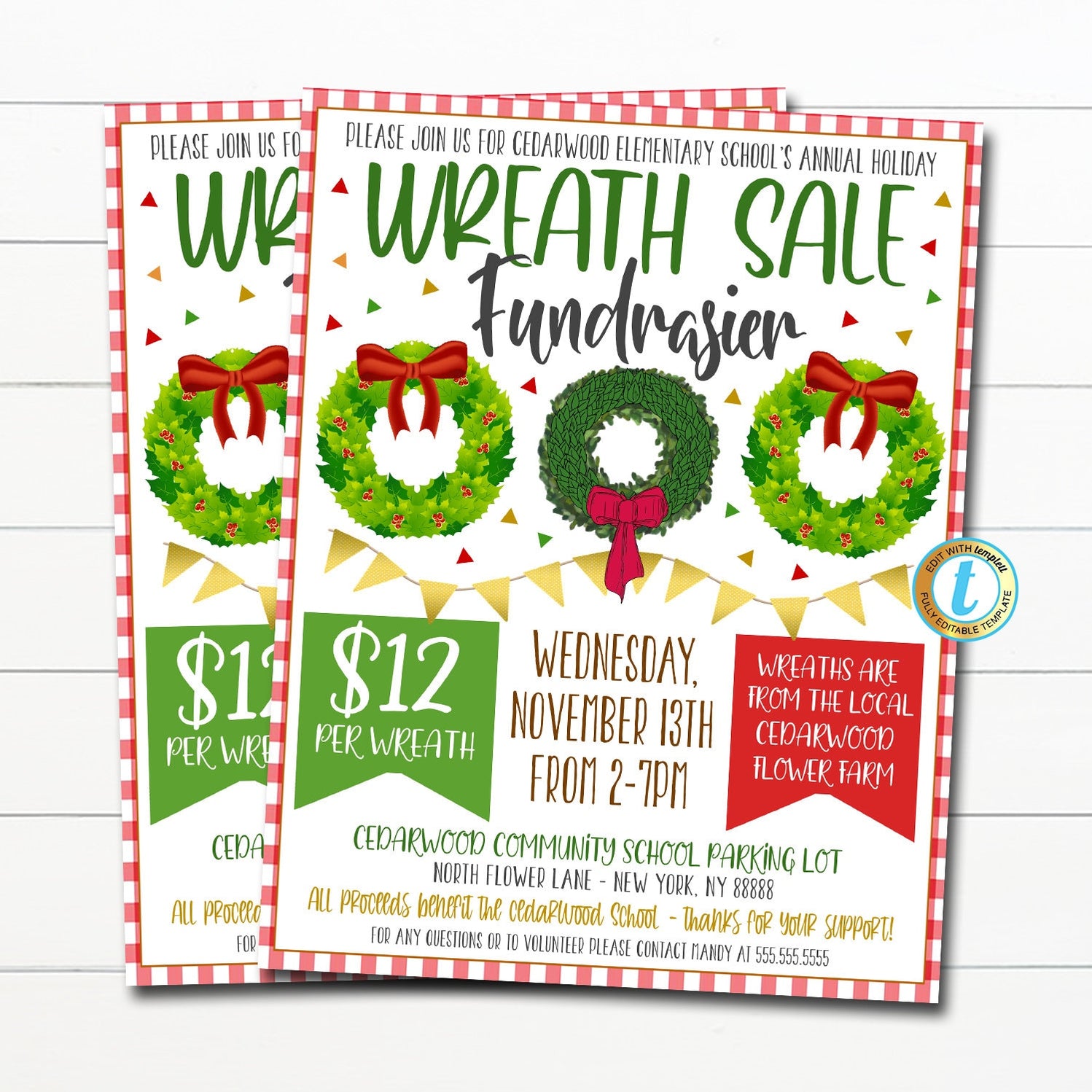 christmas-wreath-fundraiser-flyer-editable-template-tidylady-printables