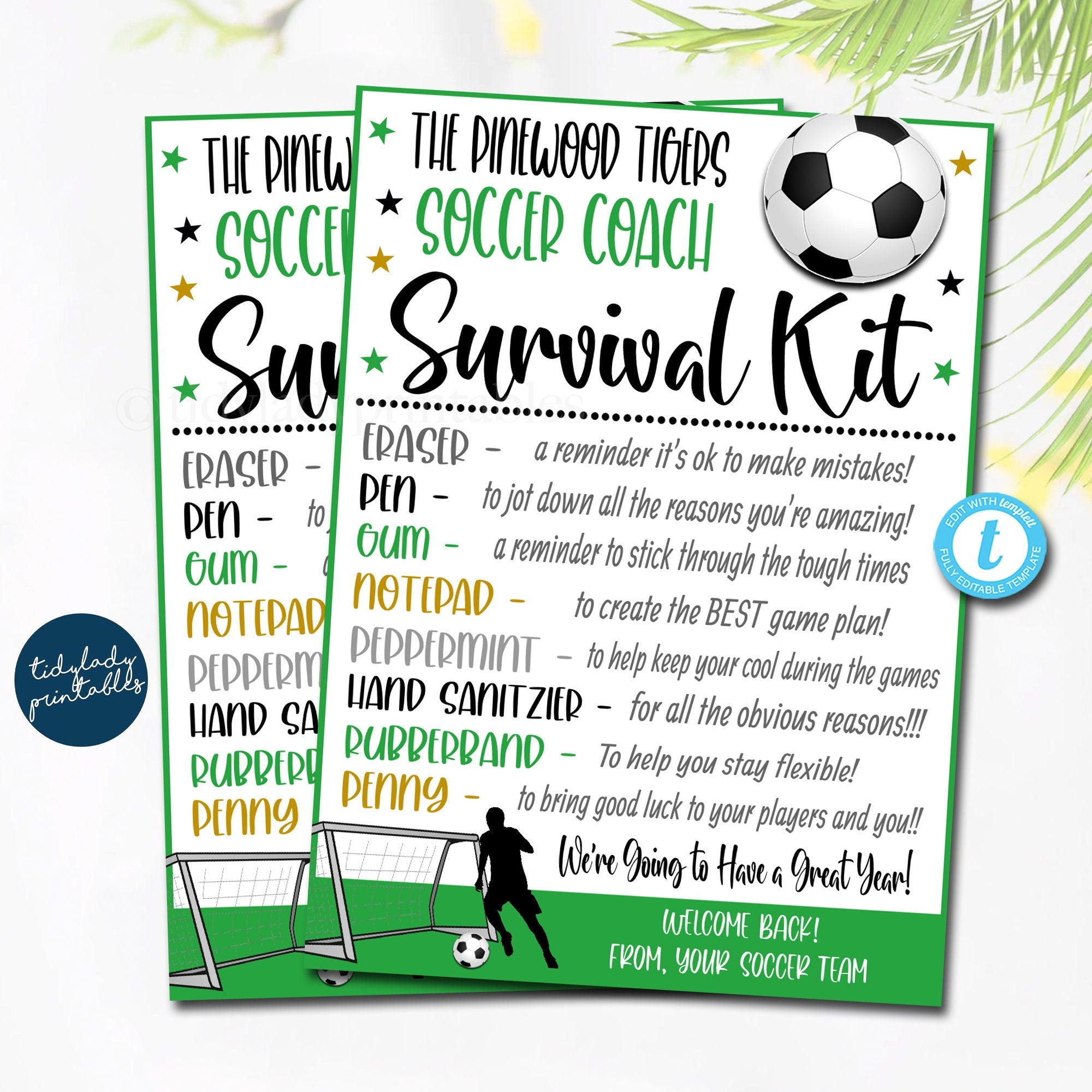 Soccer Coach Survival Kit Printable | TidyLady Printables