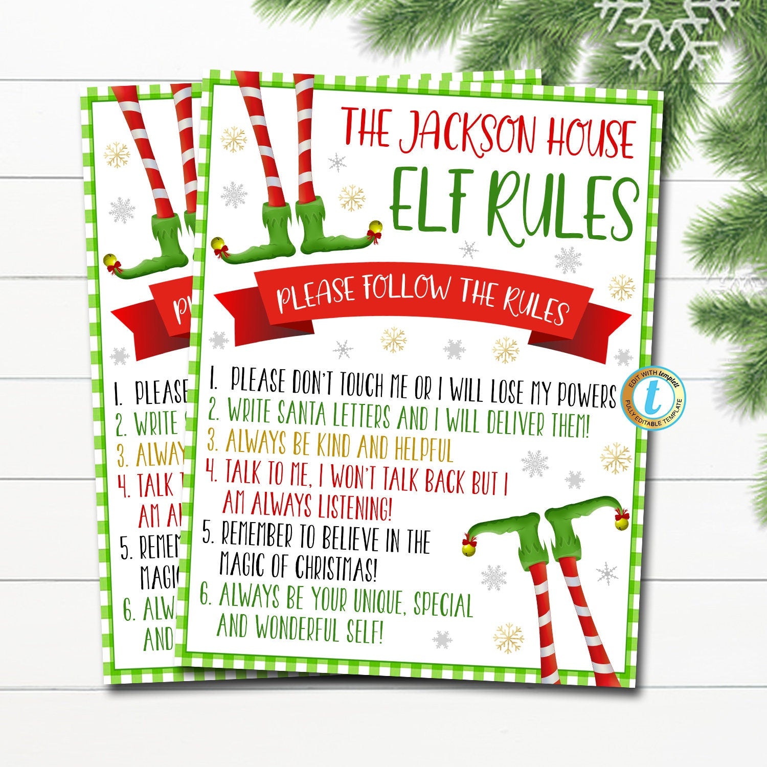 Elf House Rules Printable Dont Touch Lose Magic Sign — TidyLady Printables