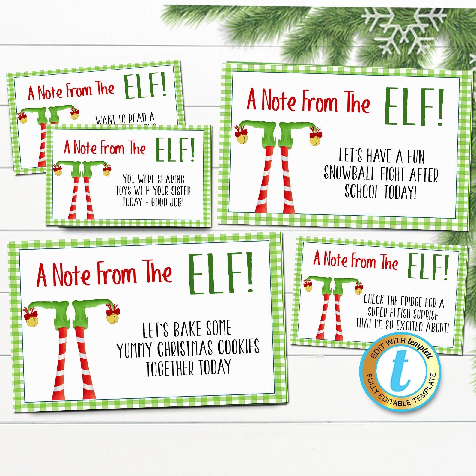 Elf Movie Name Tag Game Template