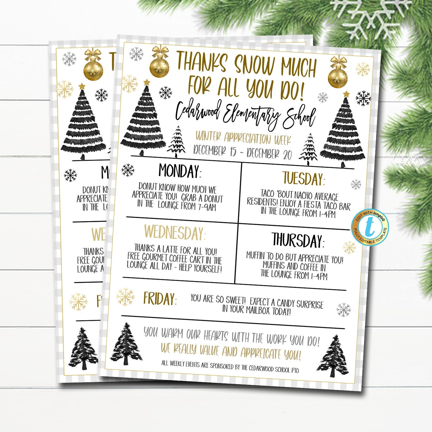 Black and Gold Christmas Party - Printable Party  Black gold christmas,  Gold christmas, Christmas party