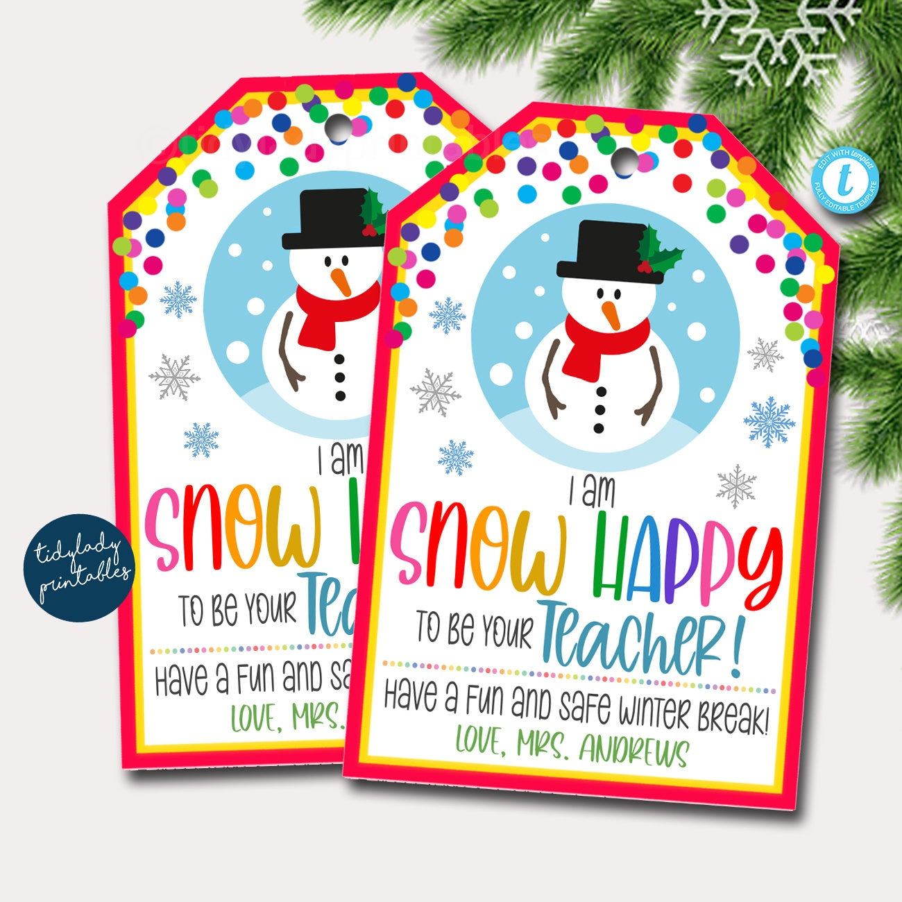 Winter Gift Tags | Winter Holiday Teacher Student Gift Tags - Festive  Winter Tags