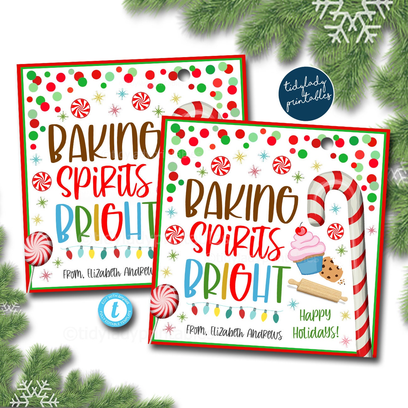 Christmas Baked Goods Gift Tags Template