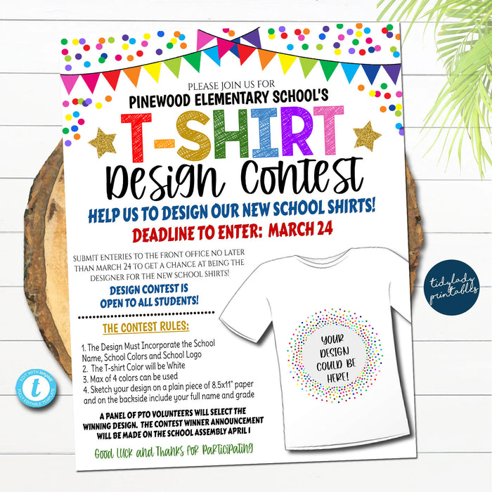 T-shirt Design Contest Flyer Template, Clothing T-shirt Sale, Printable Flyer, Church Nonprofit School PTO PTA Event, Editable Template