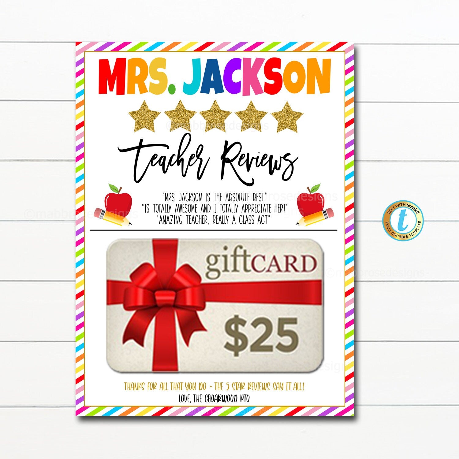 teacher appreciation week card ideas