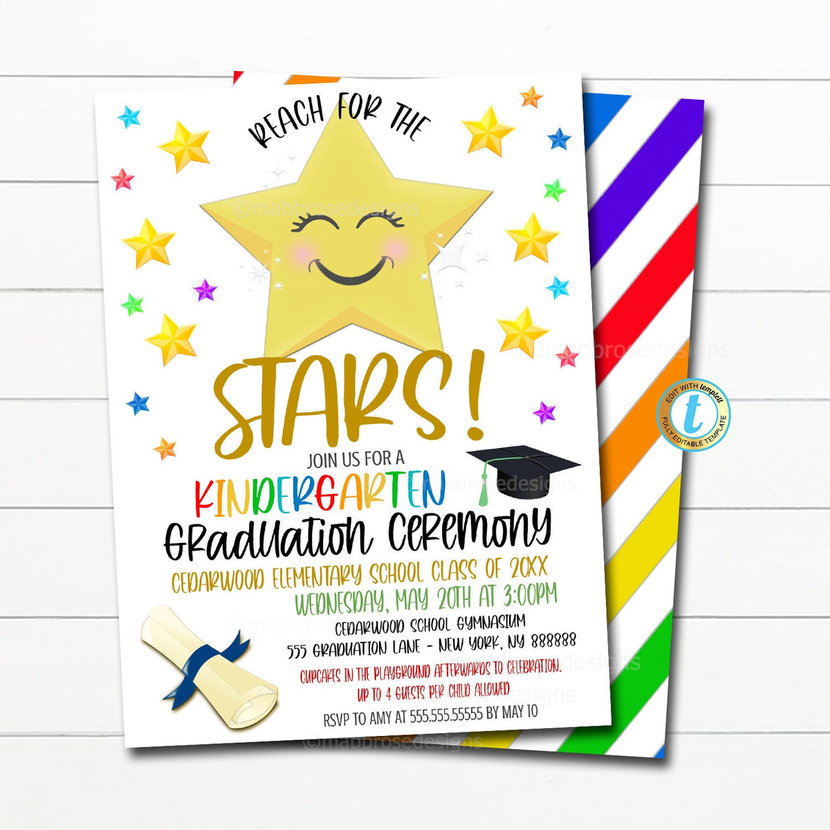 kindergarten-graduation-invitation-reach-for-the-stars-theme