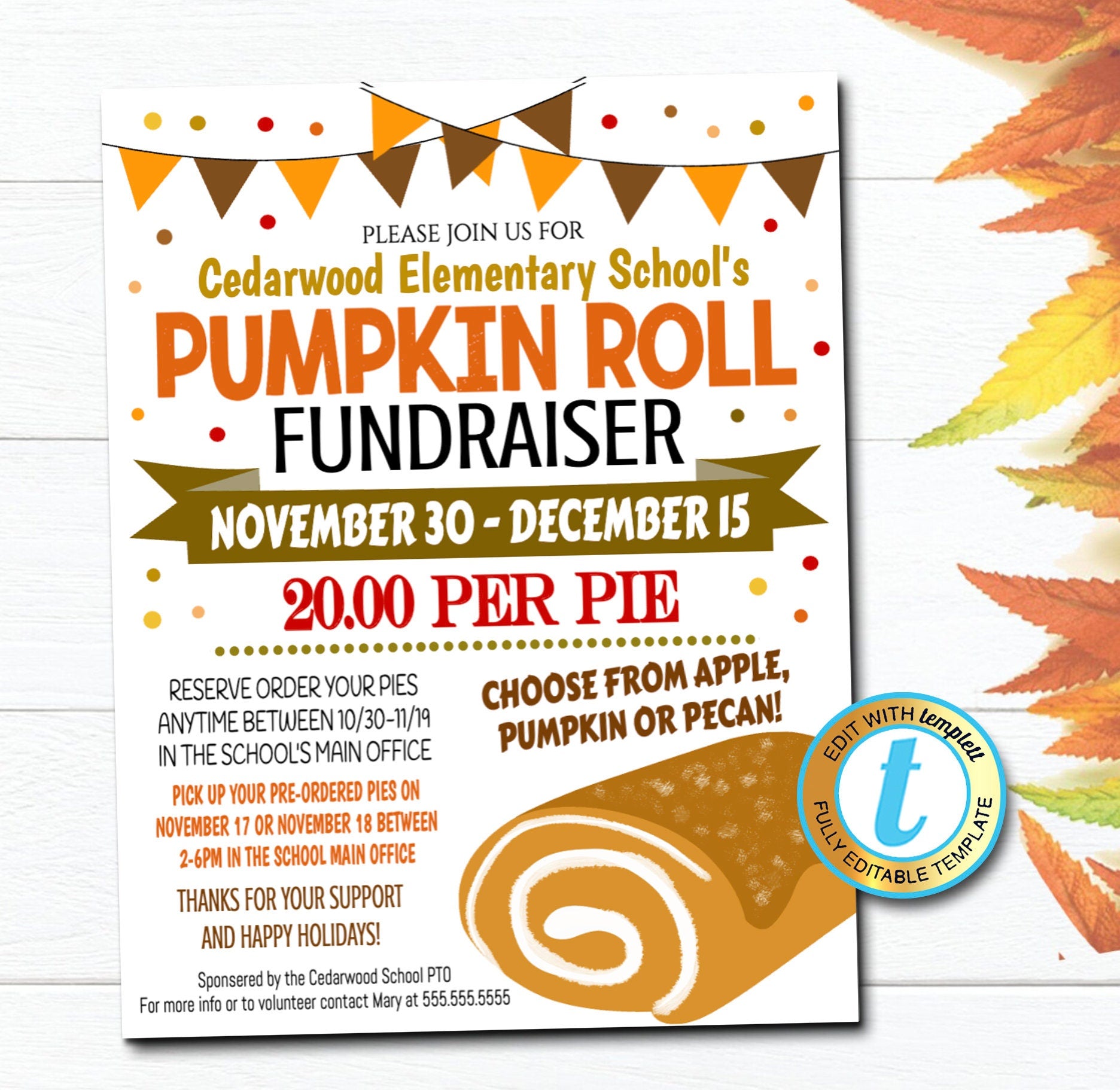 pie in the face fundraiser flyer