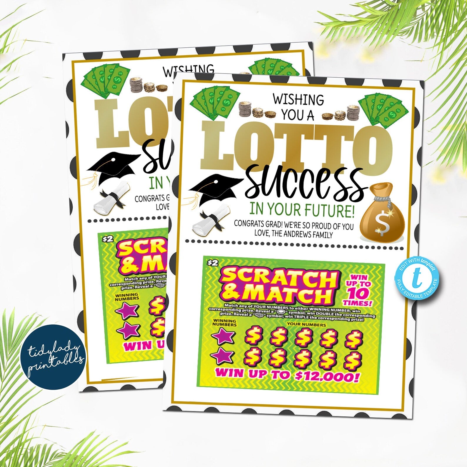 Thank You Lottery Ticket Holder Printable Appreciation Gift