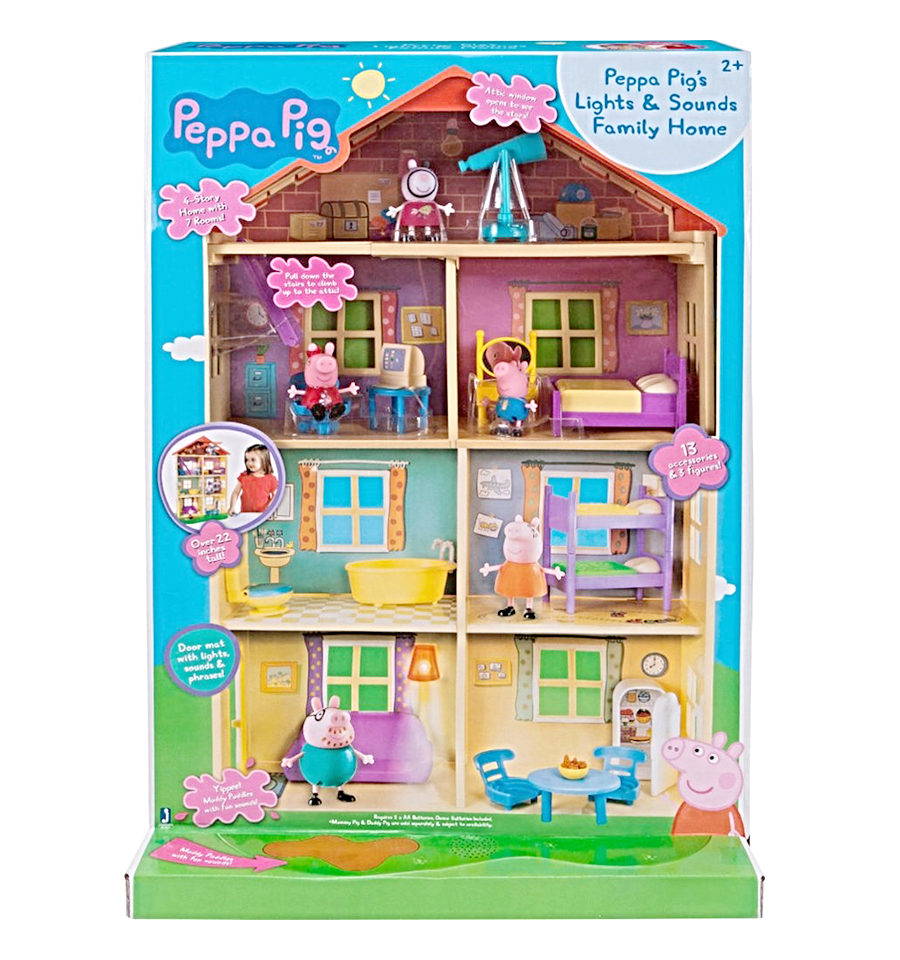 peppa pig's lights & sounds family home feature playset