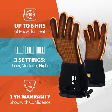 Gobi Heat Stealth Battery Heated Glove Liners Features and Benefits