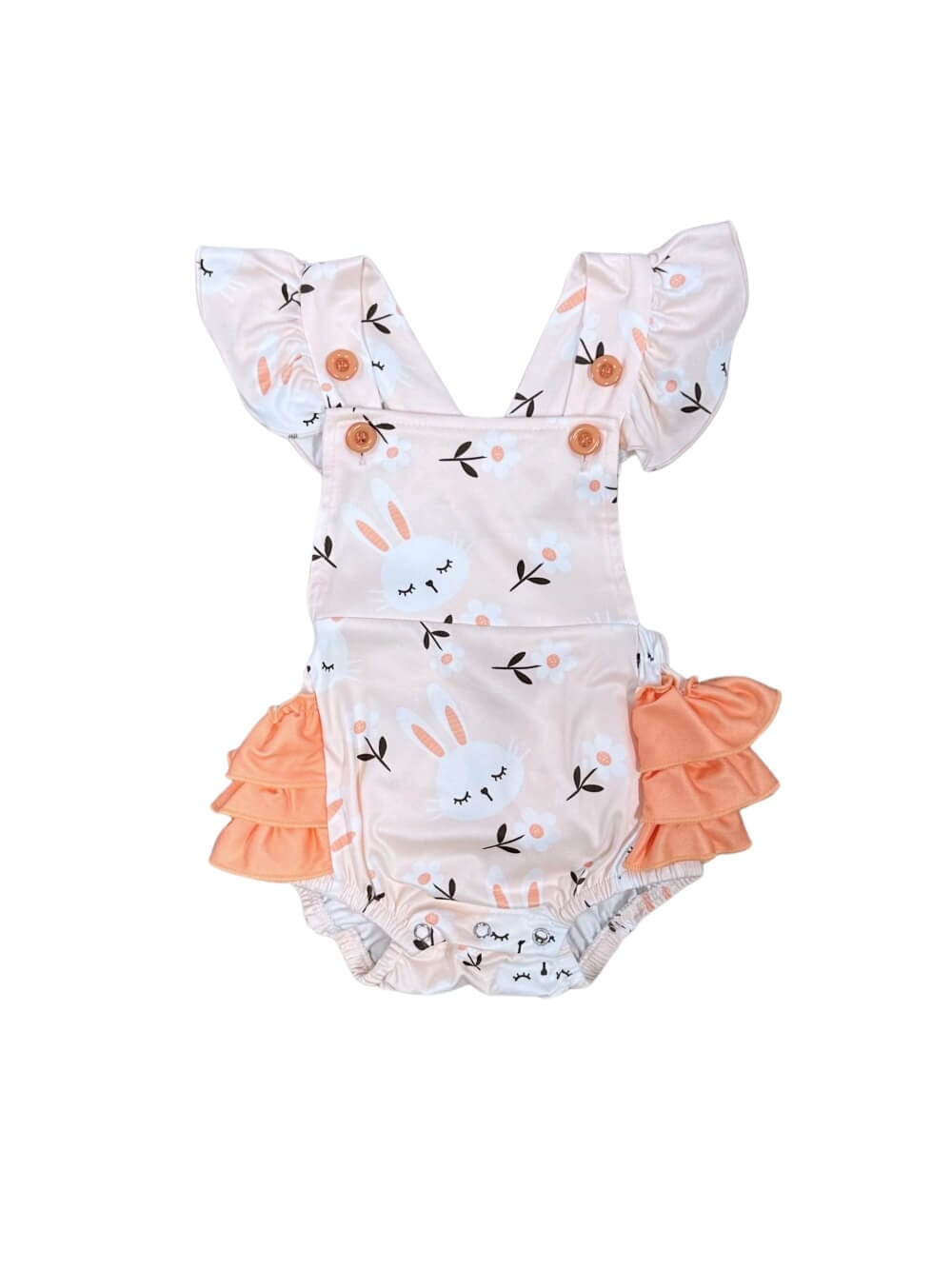 Baby Bunny Ruffle Easter Bubble Romper