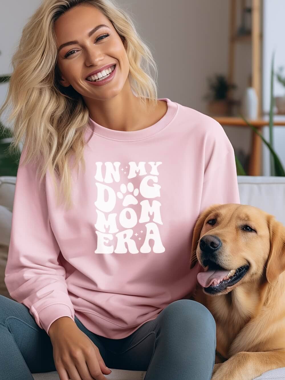 In My Dog Mom Era Heavy Blend Crewneck Graphic Sweatshirt