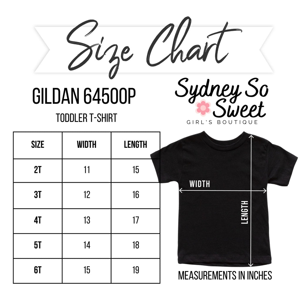 Gildan Toddler T-Shirt Size Chart