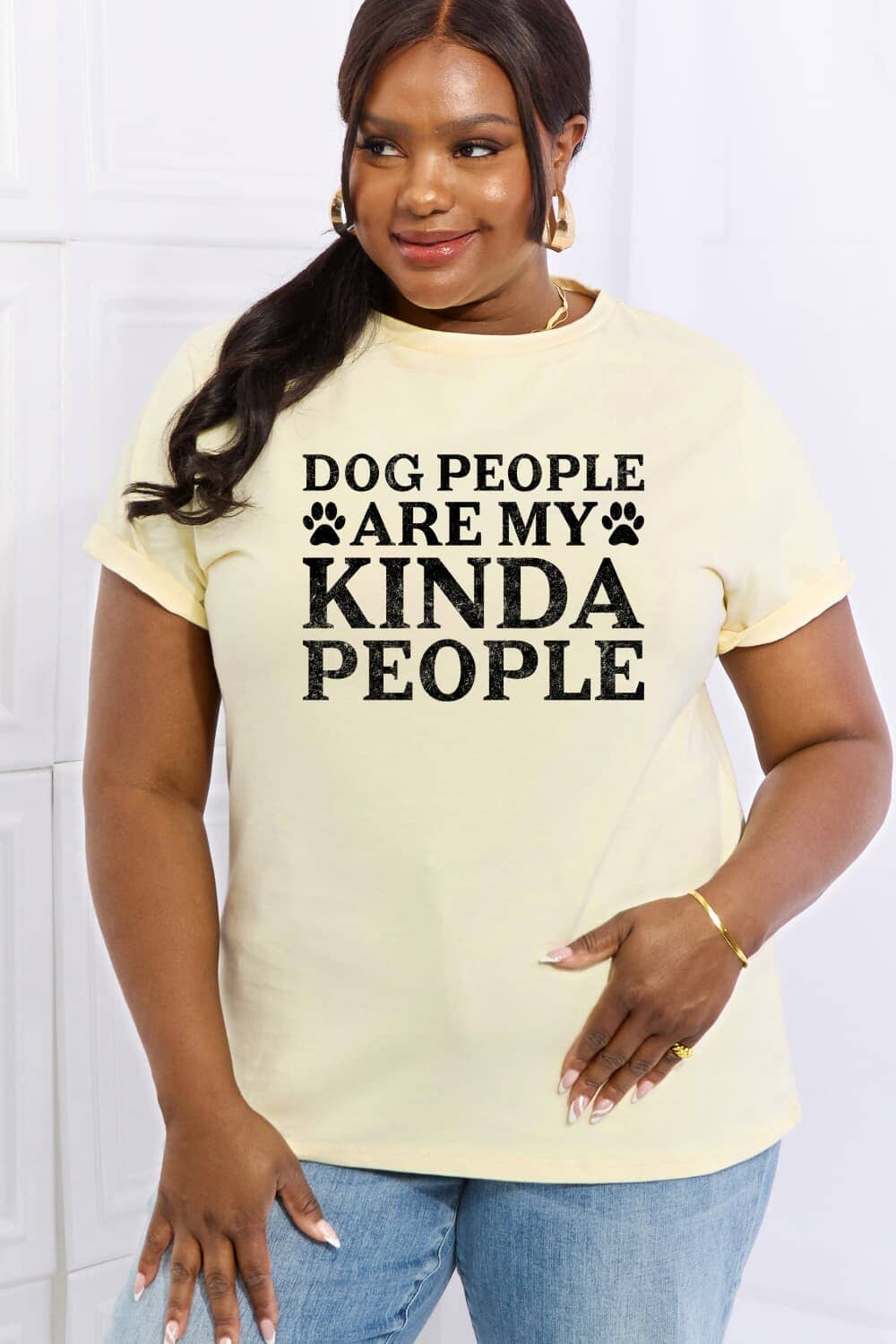 DOG PEOPLE ARE MY KINDA PEOPLE Women's Graphic Cotton Tee