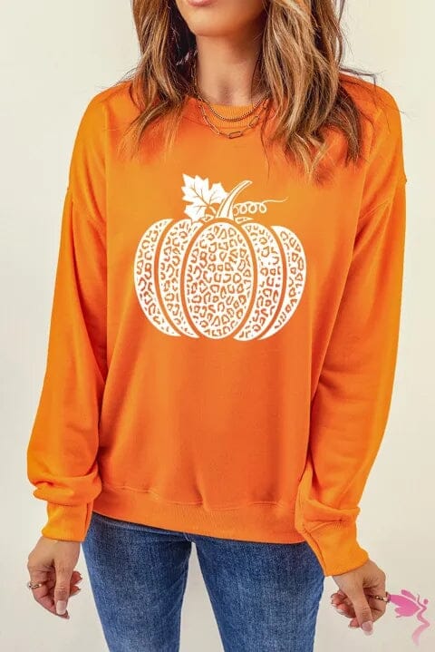 Cheetah Pumpkin Graphic Sweatshirt