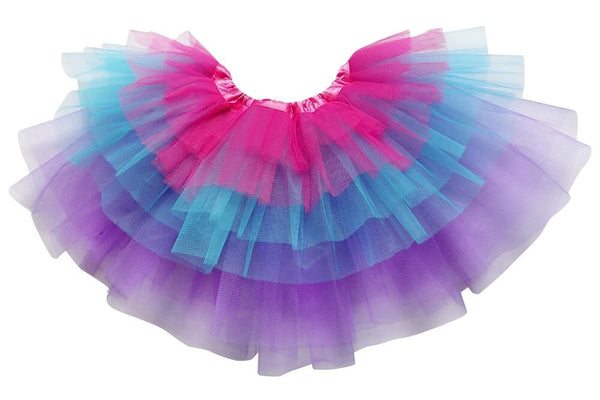 Hot Pink, Neon Blue, Purple - 6 Layer Tutu Skirt, Ships Free