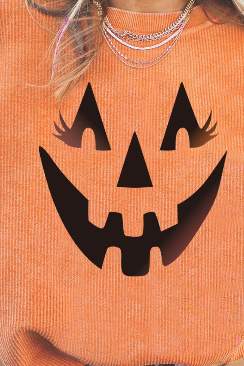 Dropped Shoulder Jack-O'-Lantern Graphic Sweatshirt