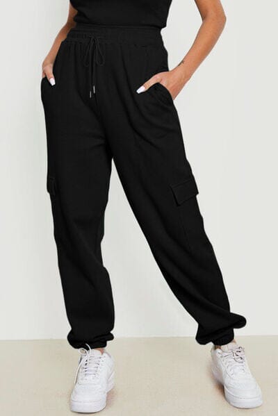 Drawstring Joggers with Pockets