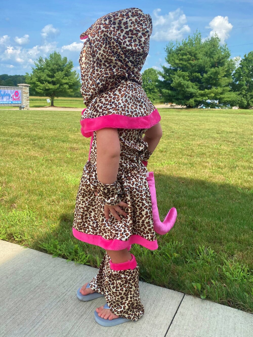 Cheetah Costume, Hot Pink Hooded Halloween Dress Up for Girls & Toddler