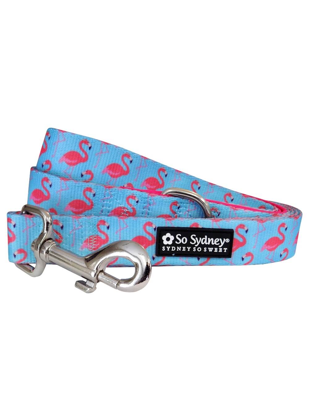 Fancy Flamingo Blue & Pink Cute & Fun 5' Dog Leash