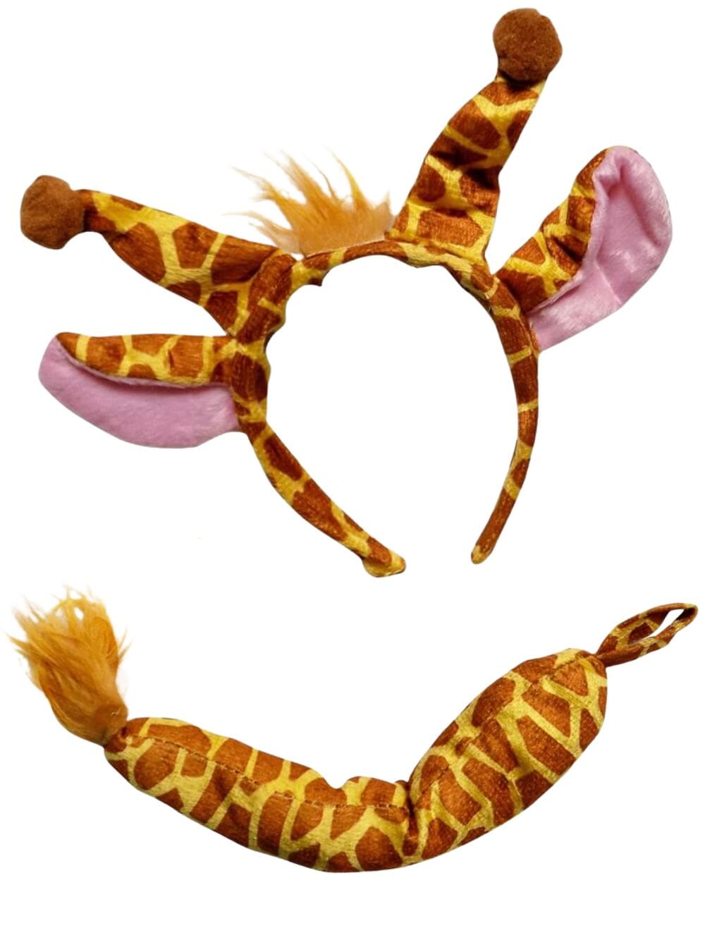 Giraffe Headband Ears & Tail, Kid or Adult Costume Accessories