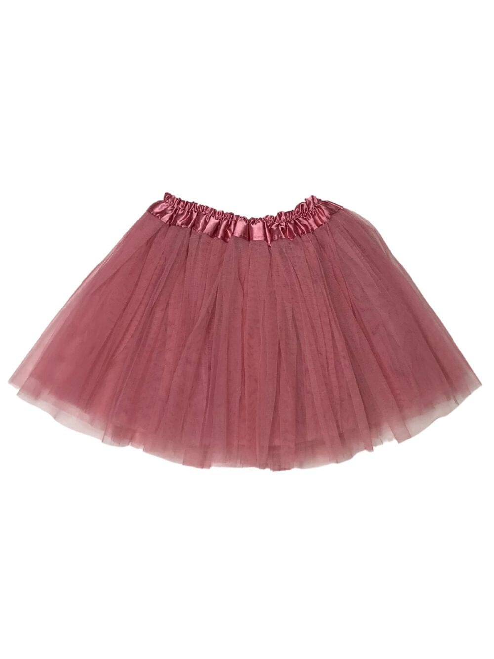 Dusty Rose Tutu Skirt - Kids Size 3-Layer Tulle Basic Ballet Dance Costume Tutus for Girls